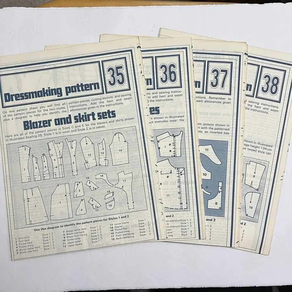 Vintage Designer Sewing Patterns Uncut Lot Of 4 Blazer Skirt Set Dresses Jackets